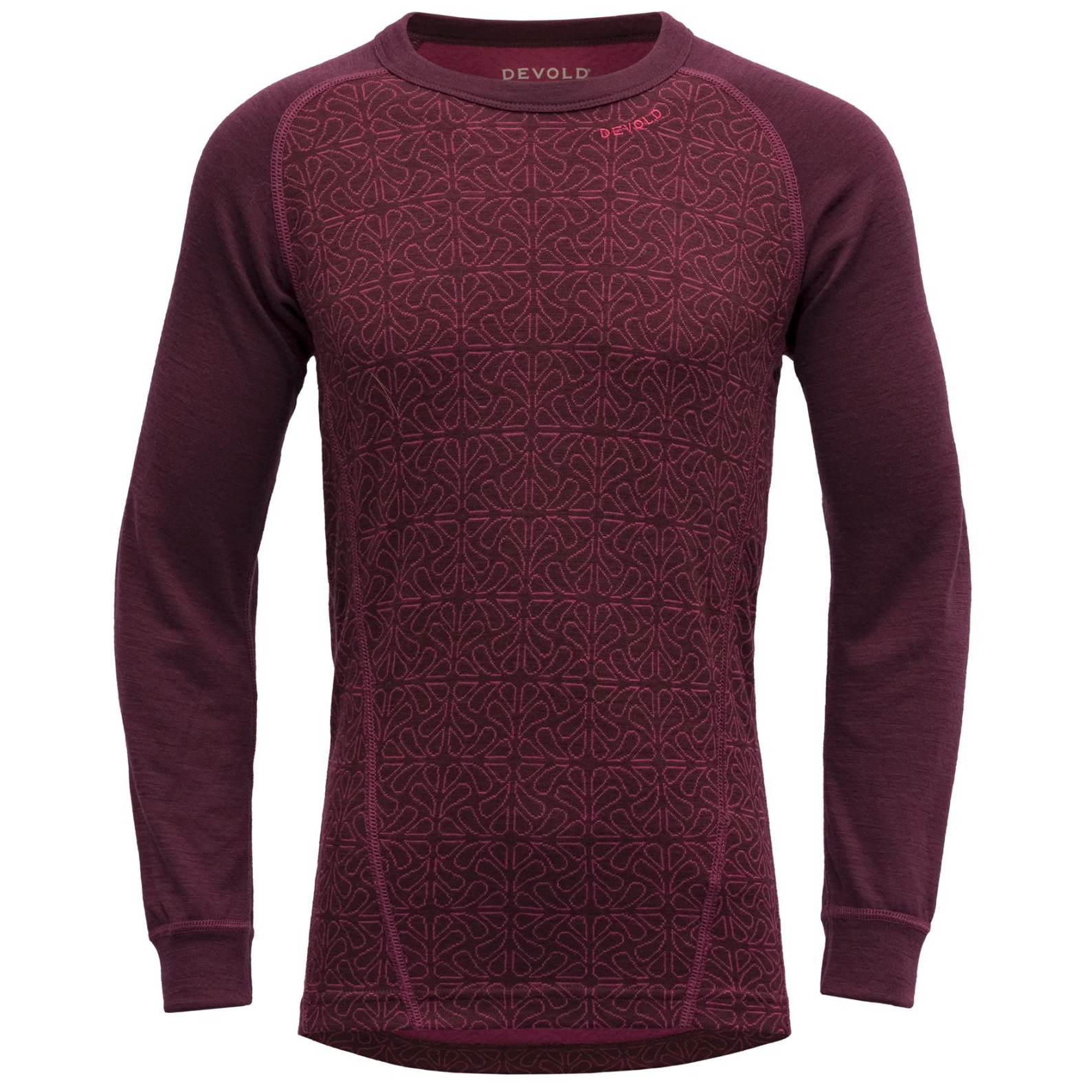 Detské funkčné tričko Devold Duo Active Junior Shirt Detská veľkosť: 164 / Farba: vínová