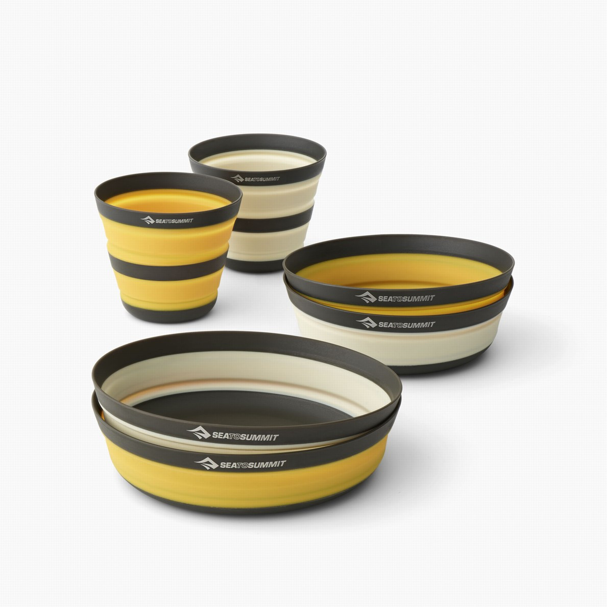 Sada riadov Sea to Summit Frontier UL Collapsible Dinnerware Set 2P 6 Piece Farba: žltá/biela