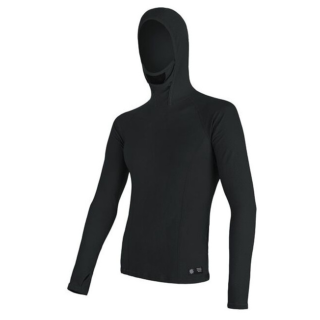 Pánske funkčné tričko Sensor Merino DF s kapucňou Veľkosť: M / Farba: čierna