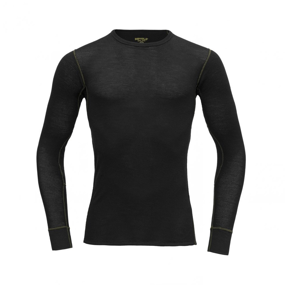 Pánske tričko Devold Wool Mesh Man Shirt Veľkosť: L / Farba: čierna