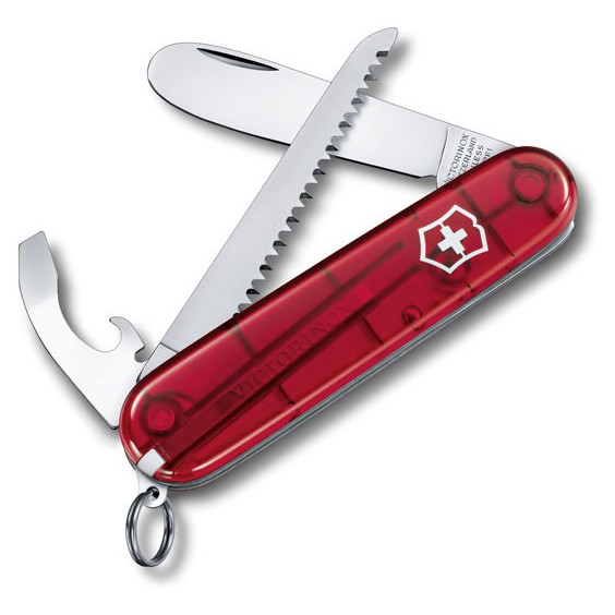 Zatvárací nôž Victorinox Nôž s pílkou červený Farba: červená transparentná