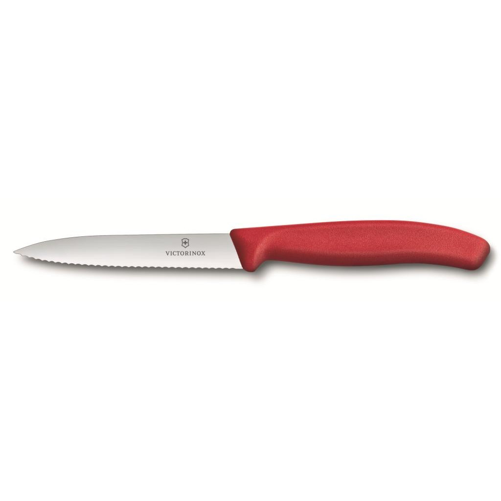 Nôž na zeleninu Victorinox vlnitý 10 cm Farba: červená