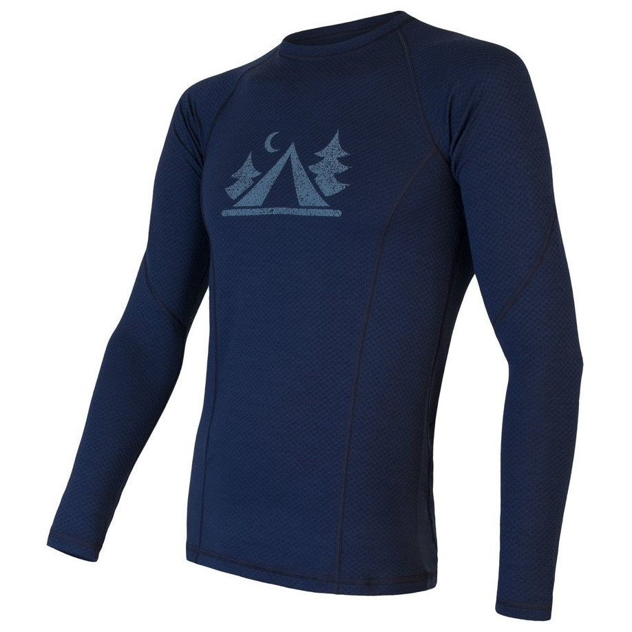 Pánske tričko Sensor Merino Df Camp Veľkosť: XL / Farba: tmavomodrá