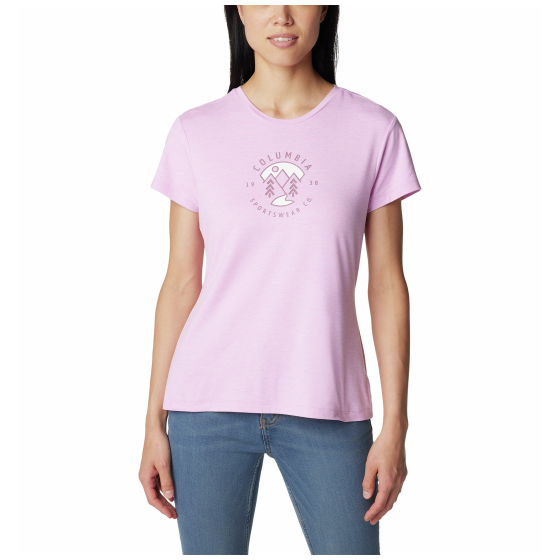 Dámske tričko Columbia Sloan Ridge™ Graphic SS Tee Veľkosť: S / Farba: fialová