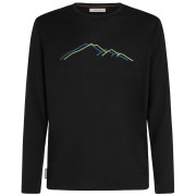 Pánske funkčné tričko Icebreaker Men Merino 150 Tech Lite LS Tee Rainer Ridge čierna Black