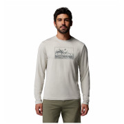 Pánske tričko Columbia Parsons Point™ Ls Graphic Tee béžová Dark Stone Heather Framed Peakscape