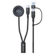 Nabíjací a dátový kábel Swissten Wireless magnetic charging cable 2in1 for Samsung Watch + USB-C 1,2 m