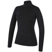 Dámsky rolák MOOA MerinoSilk Collar 160 čierna black melange