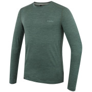 Pánske tričko MOOA MerinoSilk 160 long zelená green melange