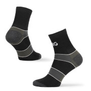Pánske ponožky Warg Trail MID Wool čierna/zelená BlackSedoZelenaBila