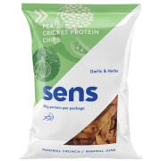 Chipsy Sens s cvrčkovým proteínom - cesnak a bylinky (80g)