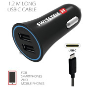 Autoadaptér Swissten Car Charger + USB-C Cable