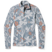Dámske funkčné tričko Smartwool W Classic Thermal Merino BL 1/4 ZB svetlomodrá Winter Sky Floral