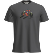 Pánske funkčné tričko Icebreaker M Mer 150 Tech Lite SS Tee Catch Me Outs tmavosivá Obsidian