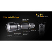 Set LED svietidlo Fenix FD41 + 2600 mAh Aku s USB