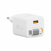 Adaptér Swissten SlideCharge Gan 45W, 1X USB-A 18W + kabel USB-C 0,75 m biela bílá