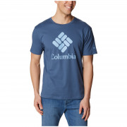 Pánske tričko Columbia Pacific Crossing™ II Graphic SS Tee modrá Dk Mountain, CSC Stacked Logo Graphic