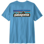 Pánske tričko Patagonia P-6 Logo T-Shirt svetlomodrá Shore Blue