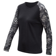 Dámské funkční triko s dlouhým rukávem Sensor Merino Blend Impress čierna/sivá černá/zebra