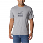Pánske tričko Columbia Tech Trail™ Front Graphic SS Tee svetlo šedá Cool Grey Hthr, Tested Tough PDX Graphic