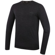 Pánske tričko MOOA MerinoSilk 160 long čierna black melange