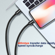 Nabíjací a dátový kábel Swissten Textile USB-C / Lightning 1,2 m