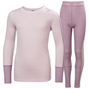 Detský funkčný set Helly Hansen Jr Lifa Merino Midweight Set Purple Clay ružová/fialová 676 Purple Clay
