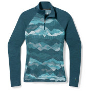 Dámske funkčné tričko Smartwool W Classic Thermal Merino BL 1/4 ZB modrá Twilight Blue Mtn Scape