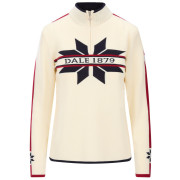 Dámsky sveter Dale of Norway Nåle Fem Sweater biela/modrá Offwhite Navy Red Rose