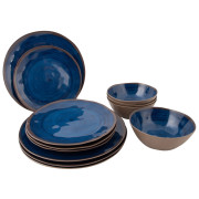 Sada riadov Bo-Camp Tableware Halo 12 pcs tmavomodrá Blue