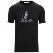 Pánske funkčné tričko Icebreaker Men Tech Lite II SS Tee Polar Paddle čierna Black