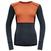 Dámske funkčné tričko Devold Lauparen Merino 190 Shirt Wmn modrá/oranžová CORAL/NIGHT/INK