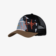 Detská šiltovka Buff Trucker Cap Youth čierna/hnedá Malm Multi