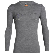 Pánske triko Icebreaker Mens 200 Oasis LS Crewe Single Line Ski-gritstone HTHR