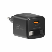 Adaptér Swissten SlideCharge Gan 30W, 1X USB-A 18W čierna černá