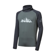 Pánska funkčná mikina Sensor Coolmax Thermo Mountains čierna/zelená olive/černá