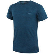 Pánske tričko MOOA MerinoSilk 160 short modrá lagoon blue melange