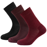 Dámske ponožky Devold Daily medium sock 3PK červená BEETROOT MIX