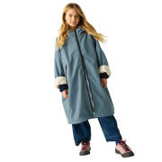 Detský nepremokavý kabát Regatta Junior Waterproof Changing Robe Pro Grey Mirage