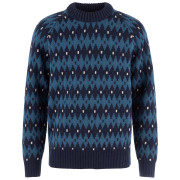 Pánsky sveter Fjällräven Övik Jacquard Knit M modrá Dark Navy-Indigo Blue