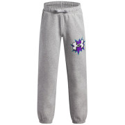 Detské nohavice Under Armour UA B Rival FLC Graphics Jgr Mod Gray Light Heather sivá/biela Mod Gray Light Heather / / White