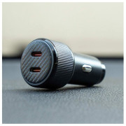 Adaptér Swissten Car Charger 2X USB-C PD, 50W + cabel USB-C / USB-C, 1 m