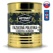 Polievka Hotovky z plechovky Fazuľová polievka s údeným mäsom a klobásou 800ml