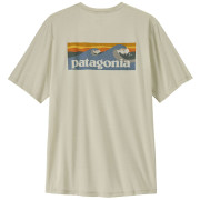 Pánske tričko Patagonia Men's Capilene Cool Daily Shirt - Boardshort Logo béžová Dyno White