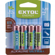 Batérie alkalické AA Extol Ultra+ 4ks