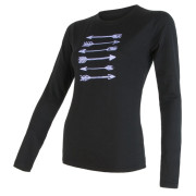 Dámske tričko Sensor Merino Wool PT Šípy dl.r. čierna Black