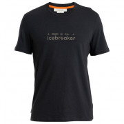 Pánske funkčné tričko Icebreaker Men Merino Central Classic SS Tee Nature Touring Club čierna