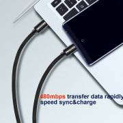 Nabíjací a dátový kábel Swissten Textile USB-C / USB-C 2 m