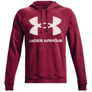 Pánska mikina Under Armour Rival Fleece Big Logo HD červená/biela Black Rose / / Onyx White