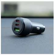 Adaptér Swissten Car Charger 2x USB-C PD + USB-A, 95 W + cabel USB-C / USB-C, 1 m